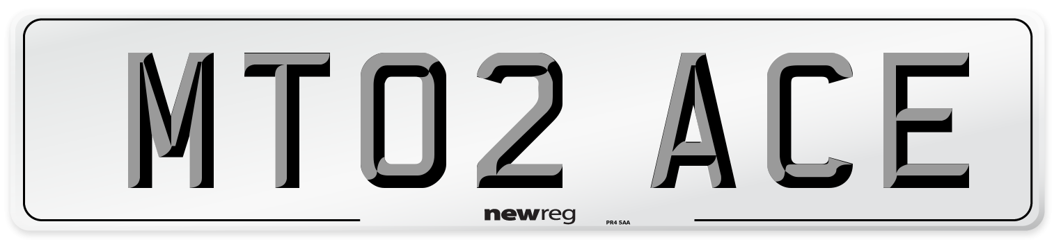 MT02 ACE Number Plate from New Reg